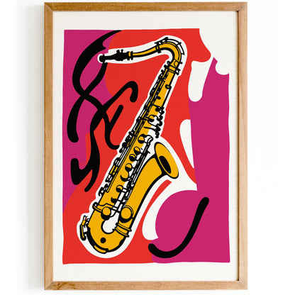 Saxophone Vintage Wall Art Print