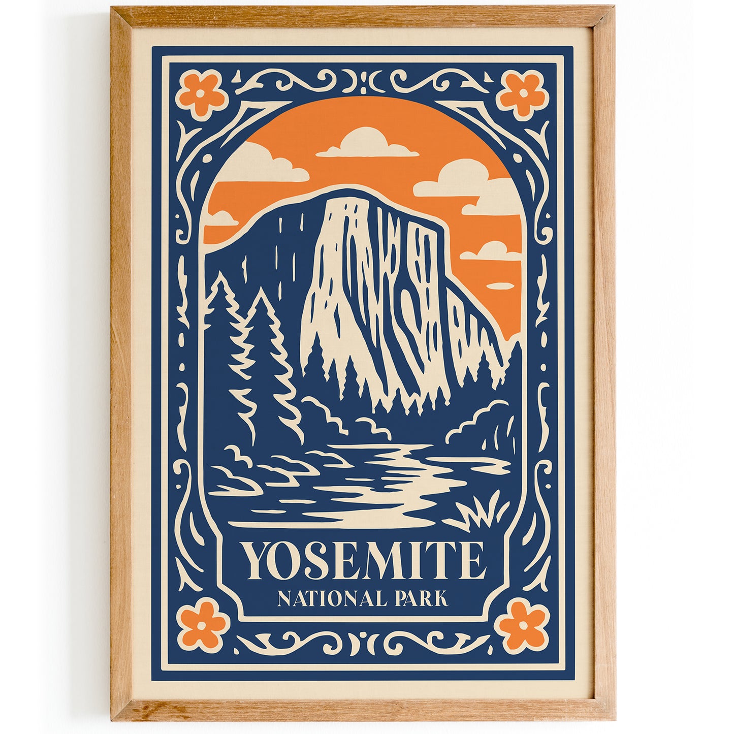 Yosemite National Park Blue Travel Poster