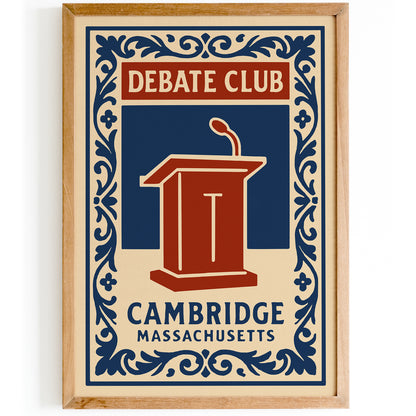 Cambridge Massachusetts Debate Club Art Poster