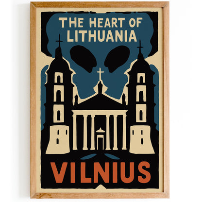 Vilnius City Landmark Poster