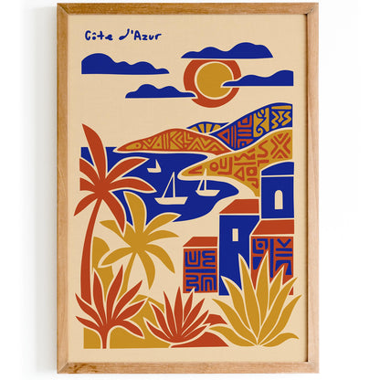 Côte d’Azur French Riviera Poster – Travel Wall Art Print