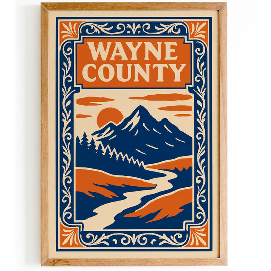 Wayne County Travel Art Print