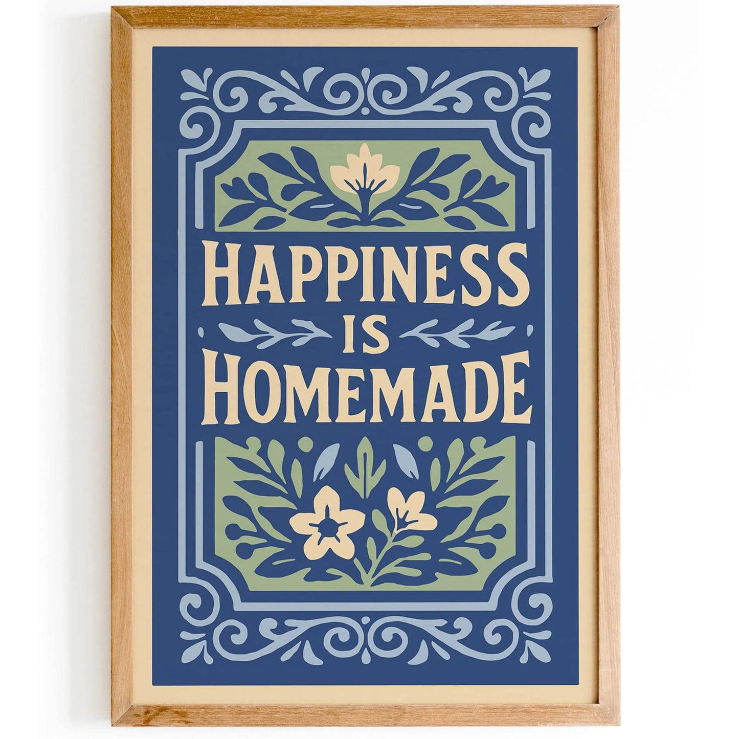Happiness is Homemade Poster, Quote Art Print