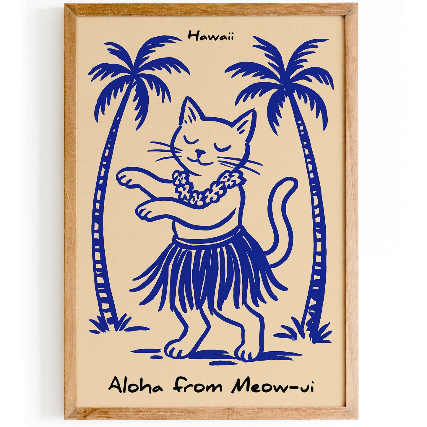 Aloha from Meow-ui Poster - Cat Dancing Hula Art Print