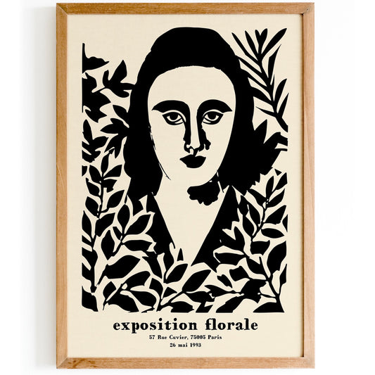 Floral Woman Portrait Wall Print