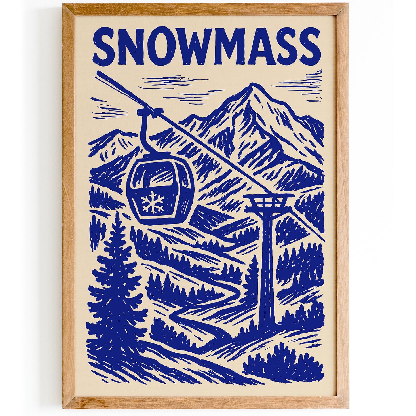 Snowmass Blue Travel Poster