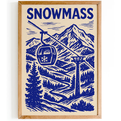 Snowmass Blue Travel Poster