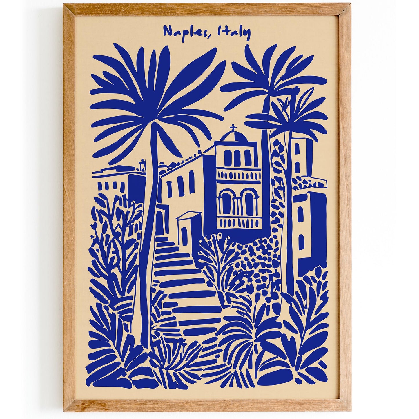 Naples Italy Blue Travel Poster