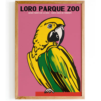 Loro Parque Zoo Retro Parrot Poster