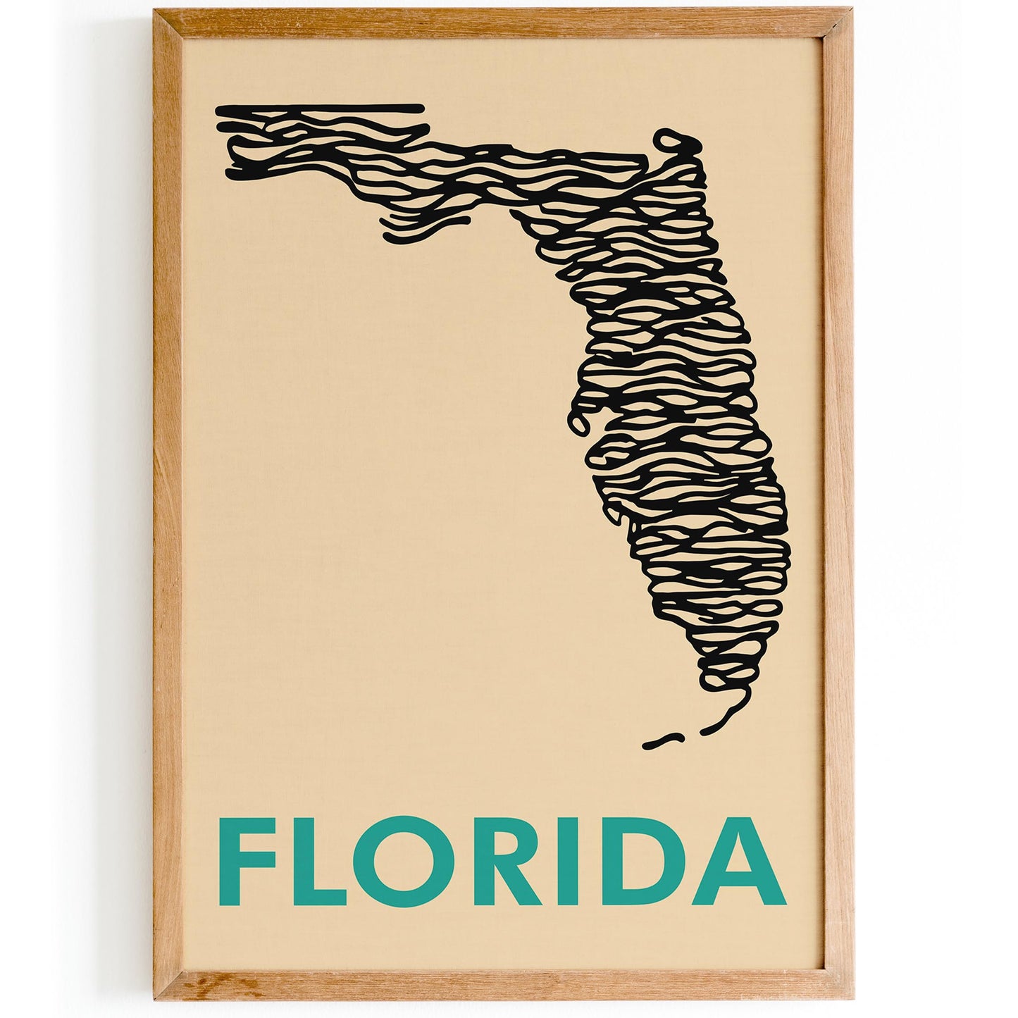 Florida Minimalist Poster - Mid Century Modern Wall Art
