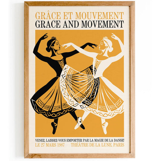 Retro Paris Ballet Wall Art Print