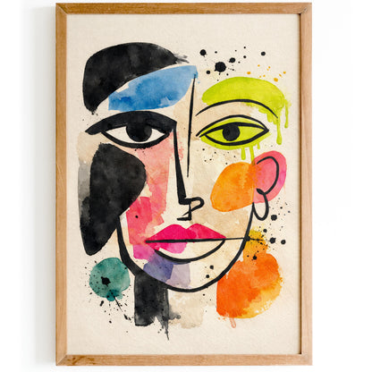 Abstract Face Pop Art Poster