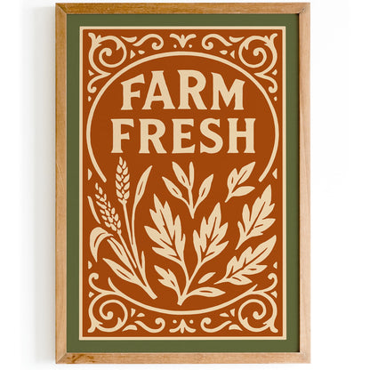Farm Fresh Quote Poster - Farmhouse Wall Art Decor