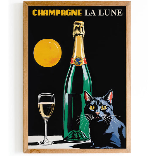 Moonlight Champagne Art Print