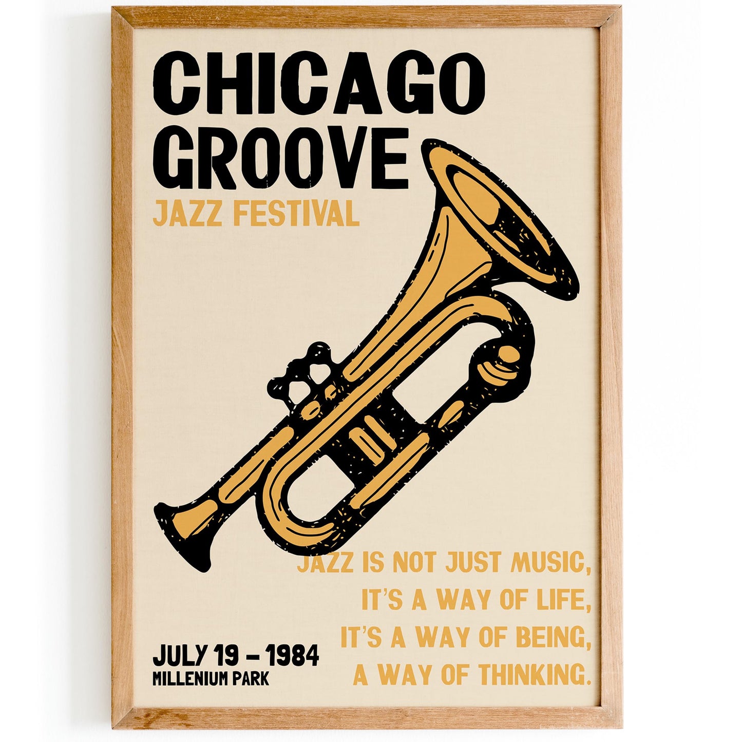 Chicago Groove Jazz Trumpet Poster Print