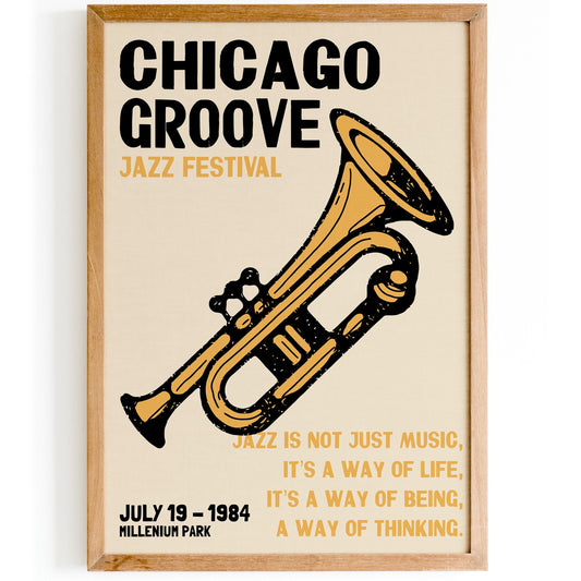 Chicago Groove Jazz Trumpet Poster Print
