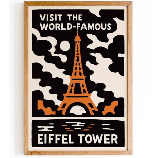Eiffel Tower Travel Poster Print