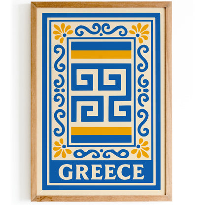 Greece Blue Travel Poster