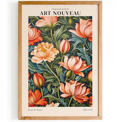 Vintage Art Nouveau Floral Poster