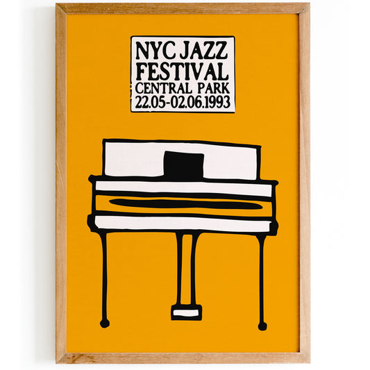 1993 NYC Jazz Festival Yellow Poster