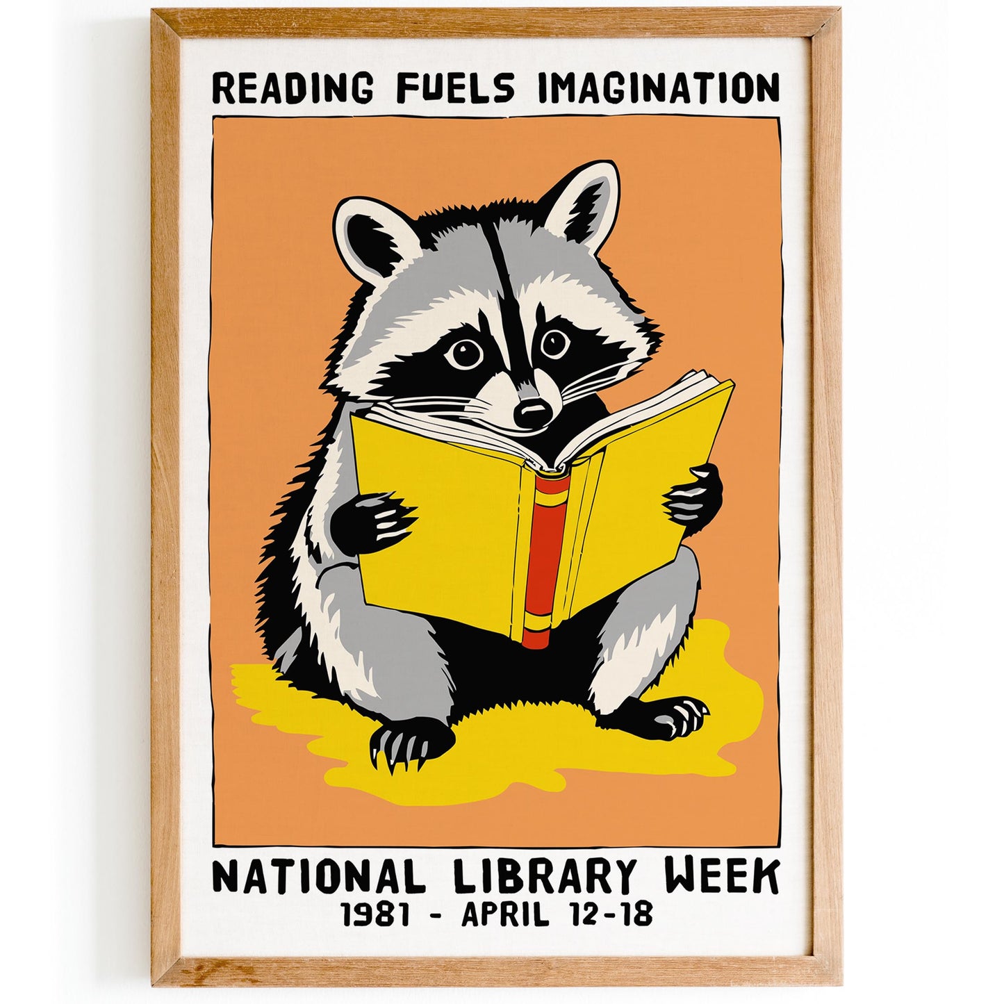 National Library Week Raccoon Poster