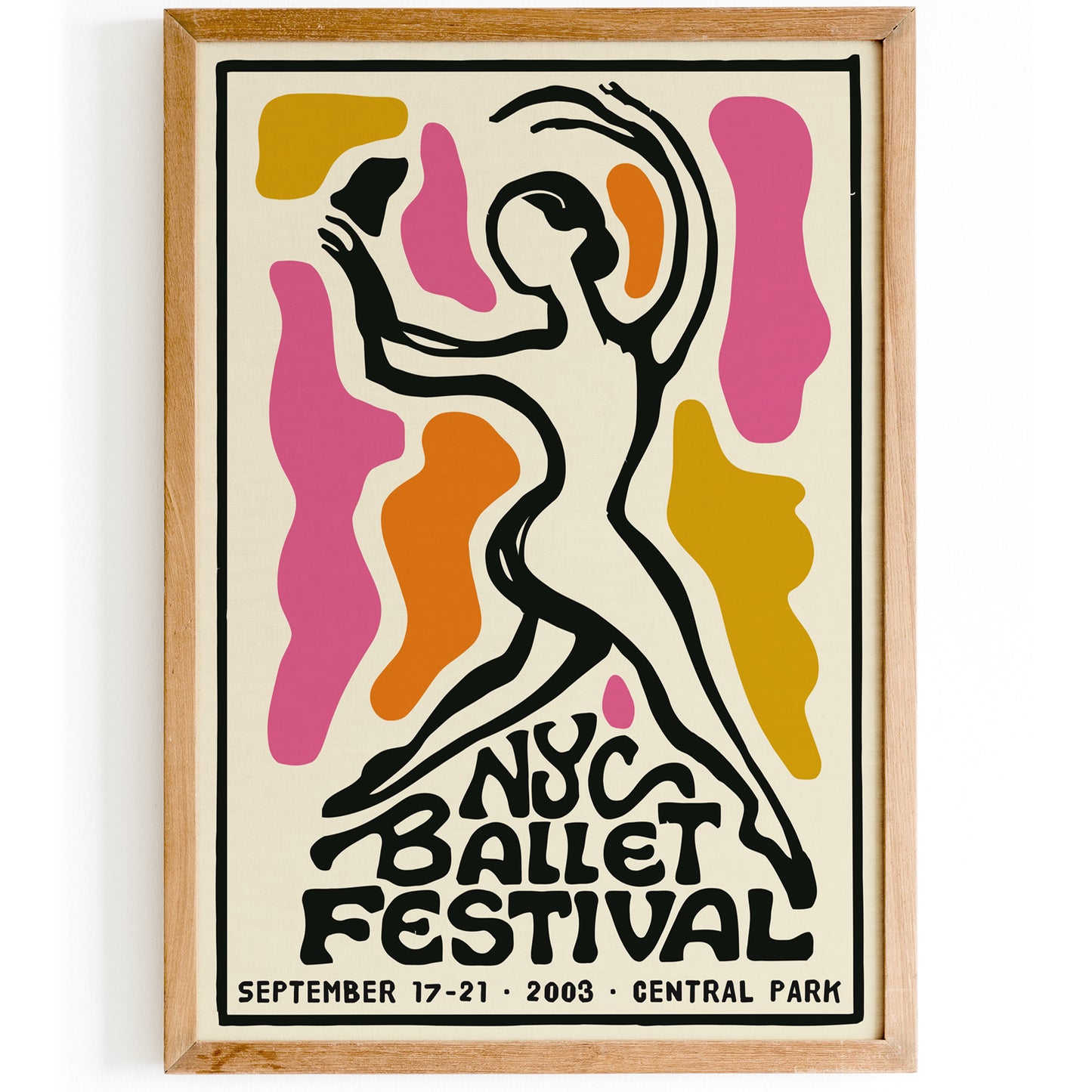 NYC Ballet Festival Retro Dance Poster
