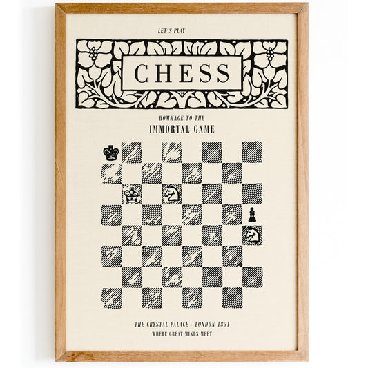 Chess Immortal Game London 1851 Poster