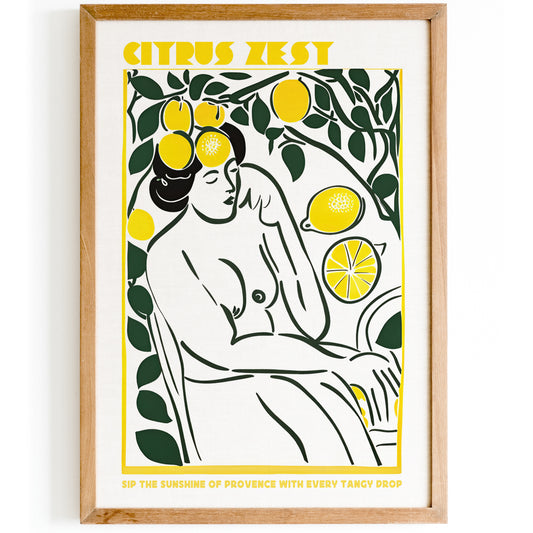 Citrus Zest Vintage Lemon Vibes Poster