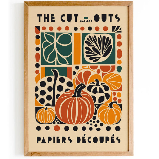 Autumn Pumpkin Cut Out Poster – Fall Wall Art Print