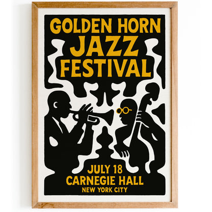 Retro Jazz Festival Poster Print