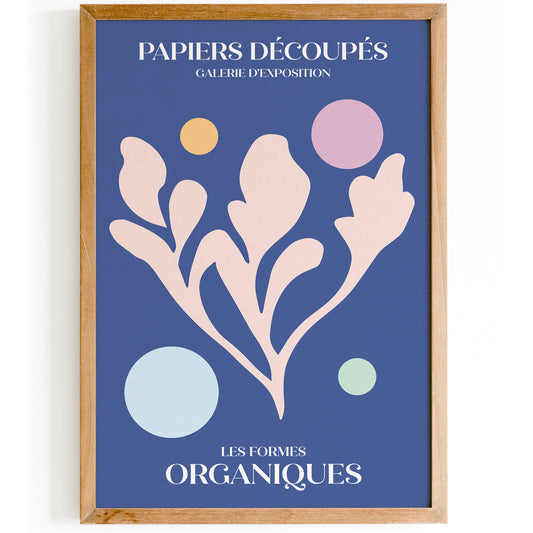 Papiers Decoupes, Les Formes Organiques Blue Wall Art