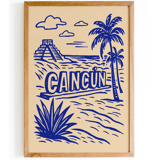 Playa Delfines Cancun - Tropical Travel Wall Art Print