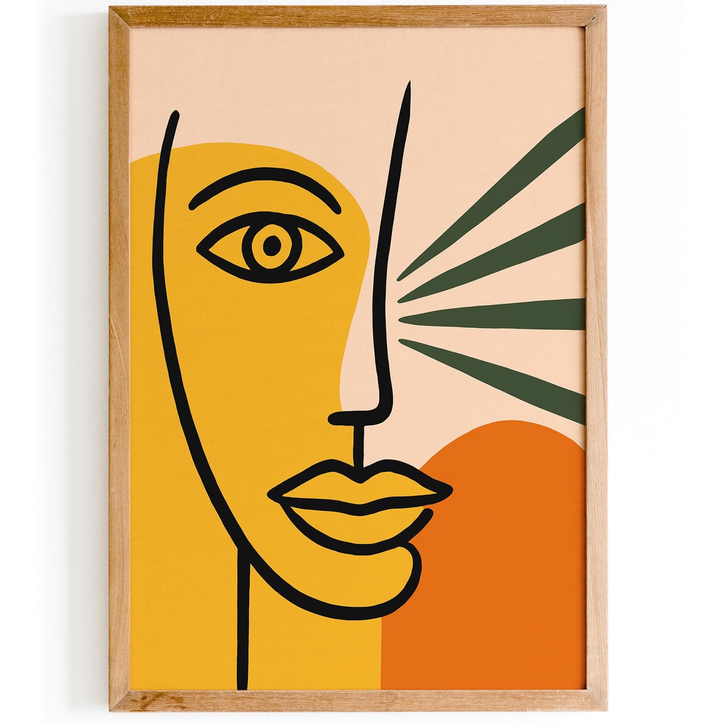Abstract Boho Face Line Art Poster Print