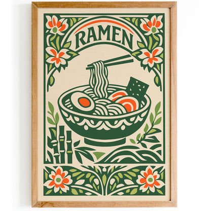 Bowl of Ramen Soup Poster - Japanese Kitchen Wall Art