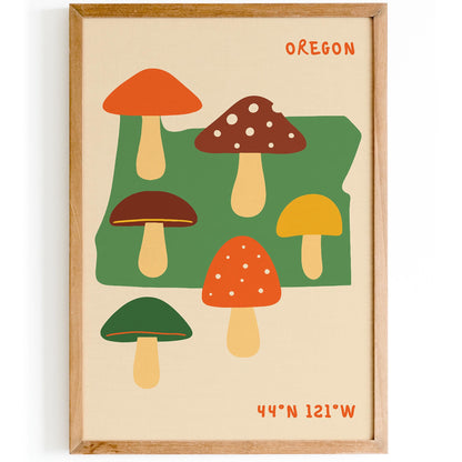 Oregon Mushrooms - Nature Travel Wall Art Print