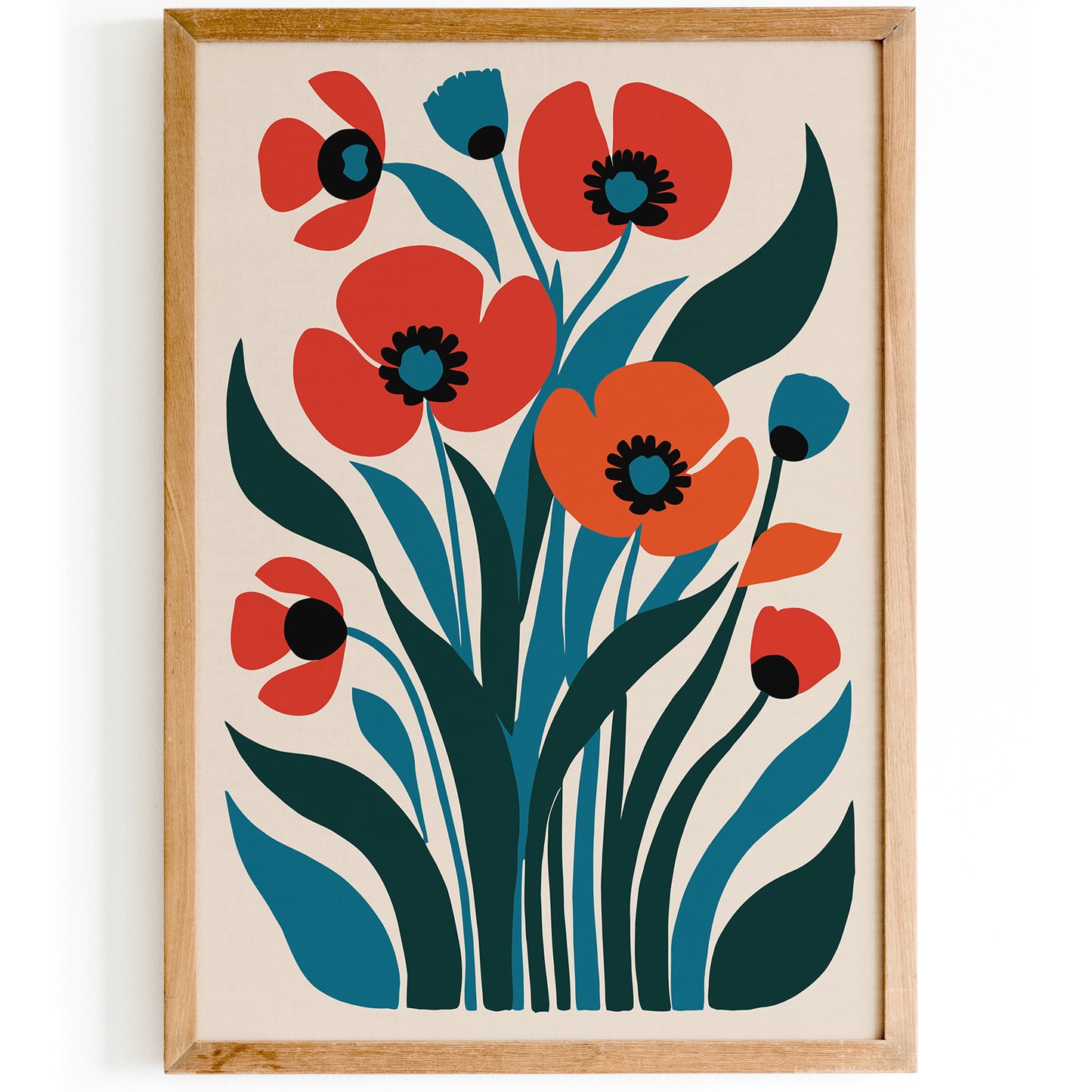 Retro Flowers Art Print 2025