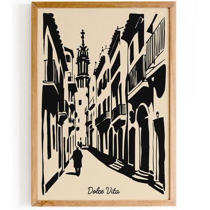 Dolce Vita Italian Cityscape Poster
