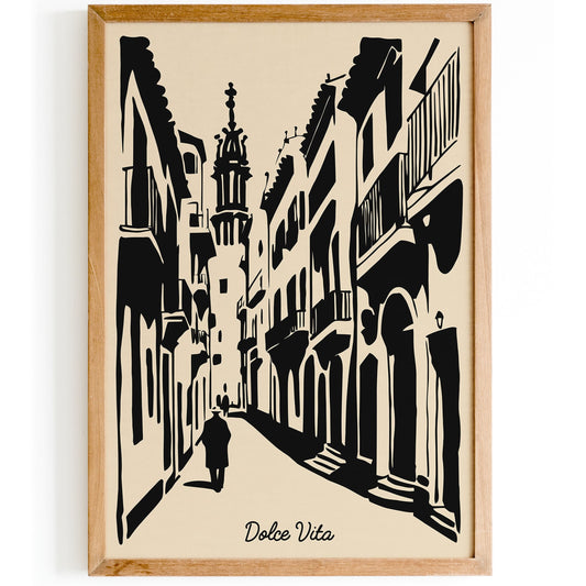 Dolce Vita Italian Cityscape Poster