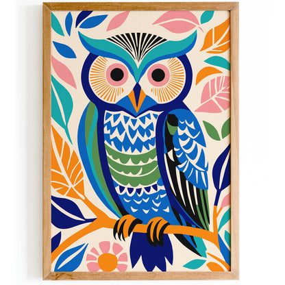 Bohemian Owl Wall Art Eclectic Decor