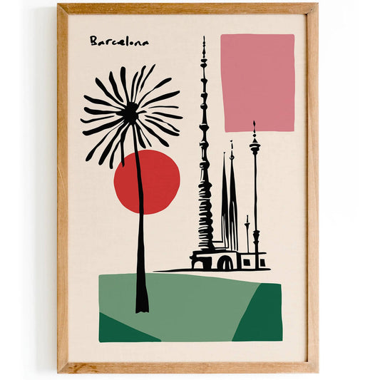 Barcelona Travel Modern Art Print