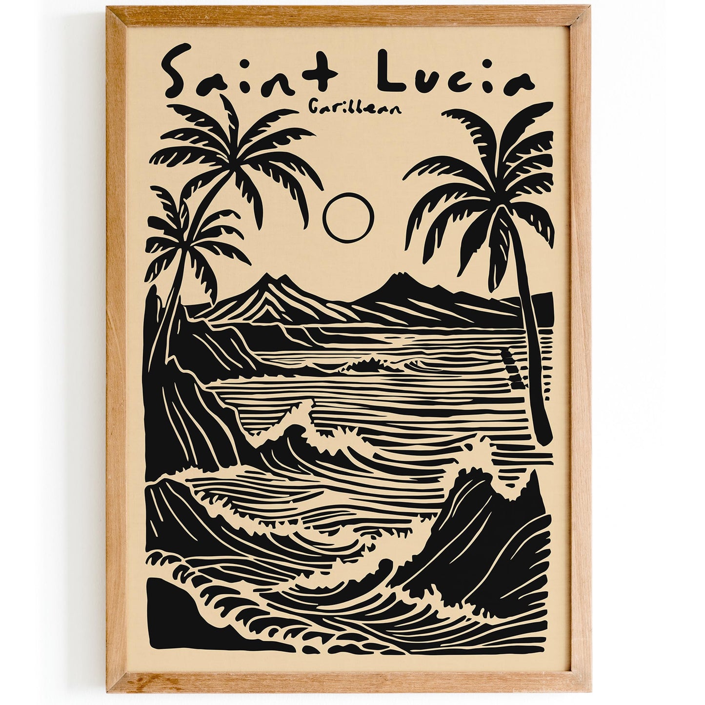 Saint Lucia Caribbean Tropical Black Poster