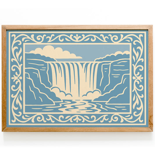 Niagara Falls Icy Blue Landscape Poster