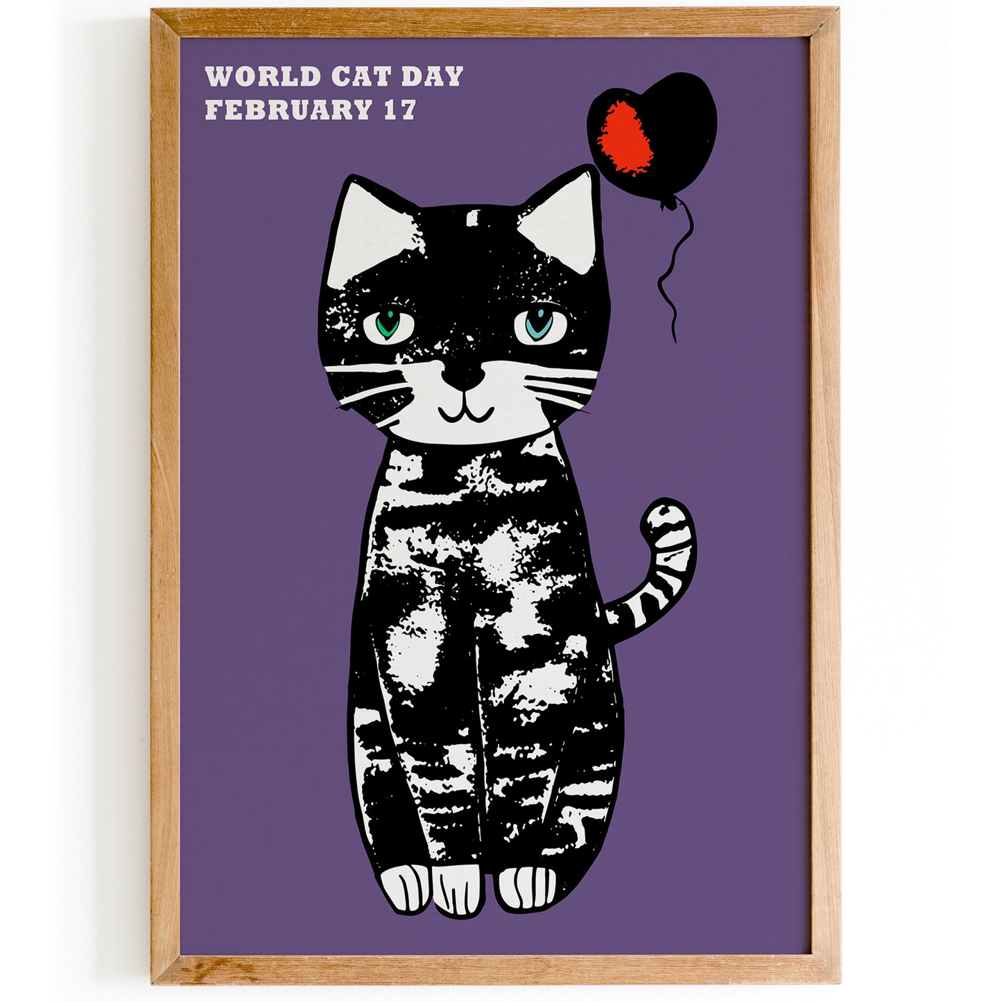 Cute World Cat Day Artistic Poster