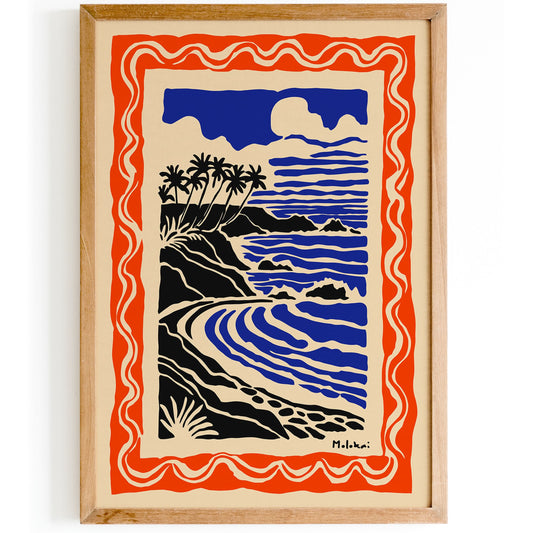 Molokai Hawaii Island Travel Poster