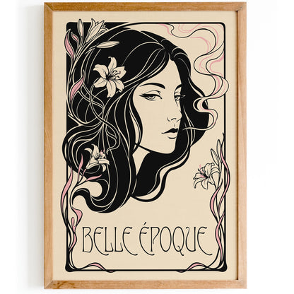 Art Nouveau Woman Portrait Vintage Art Poster