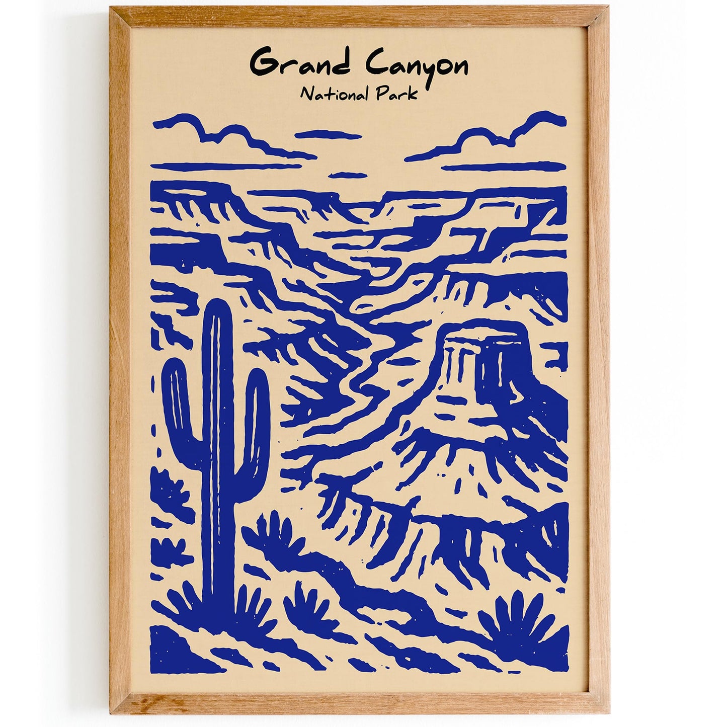 Grand Canyon National Park - Blue Landscape Wall Art Print