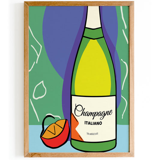 Champagne Italiano Retro Poster