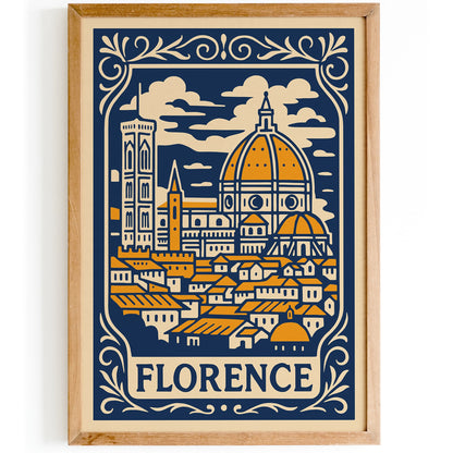 Florence Cityscape Art Print in Rococo Style