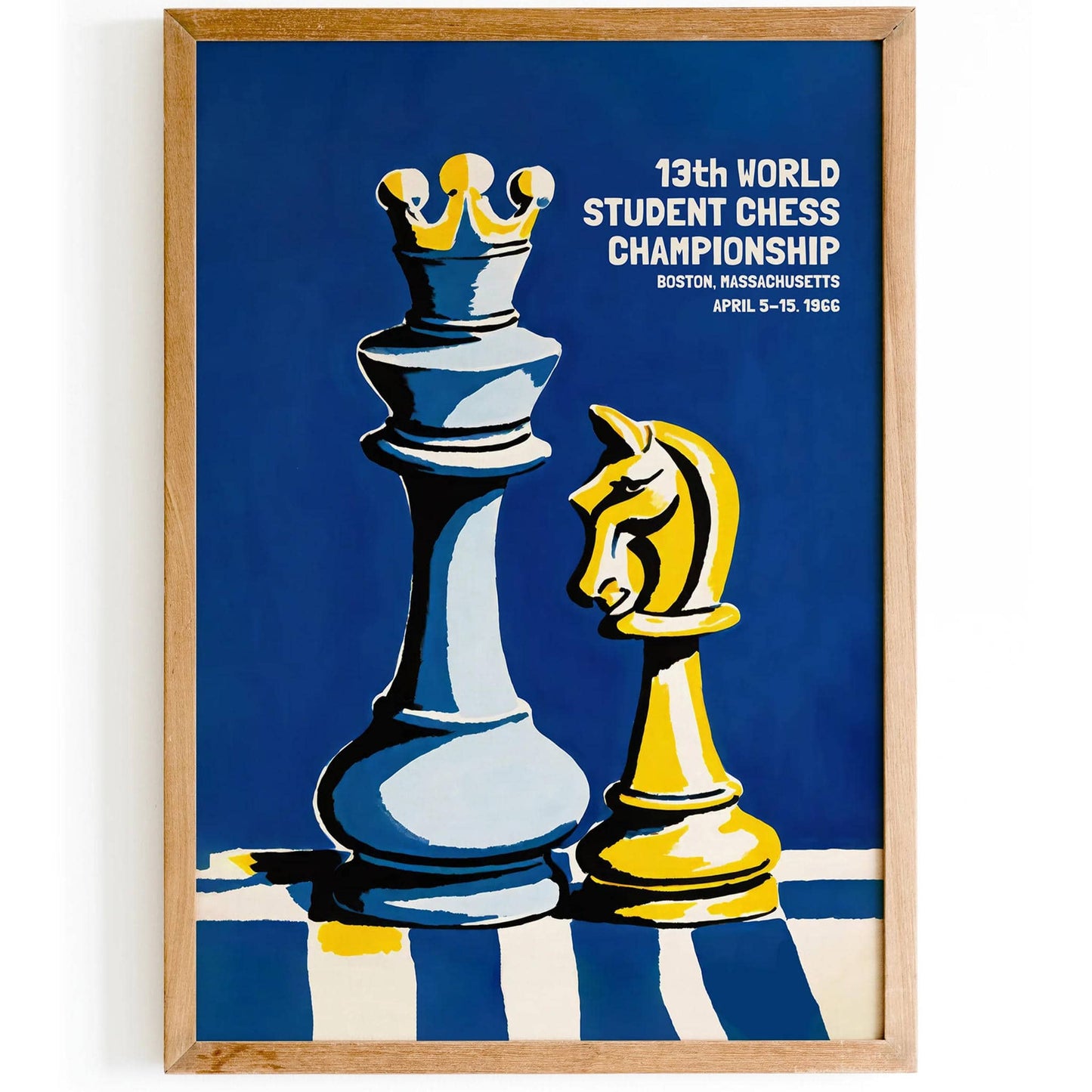 Vintage Chess Pieces Poster 1966