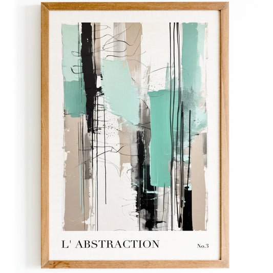 L’Abstraction No.3 Mint Beige Poster